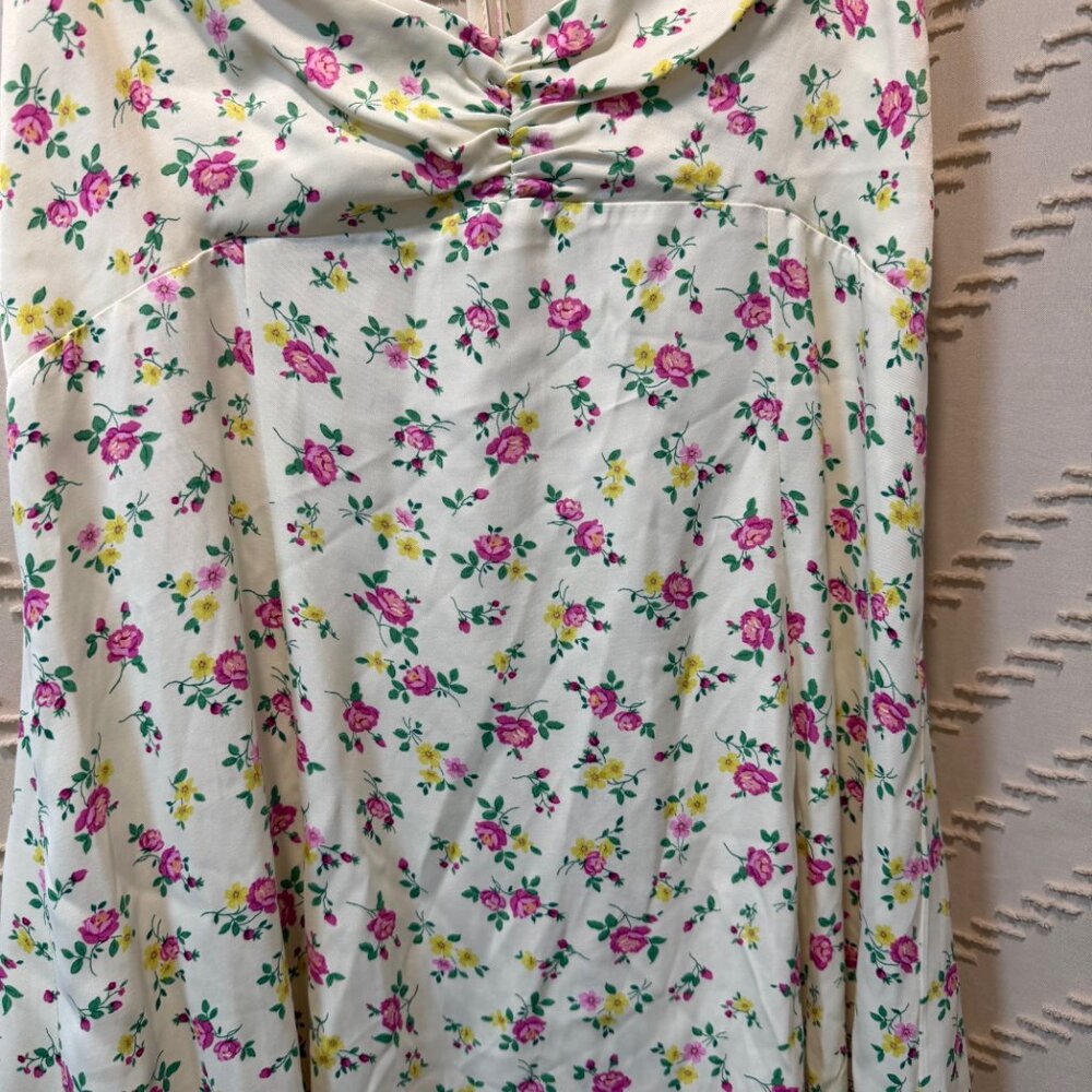 Zara Floral Slip Dress NWT large A Line Open Back Summer Cottage core - Picture 3 of 9